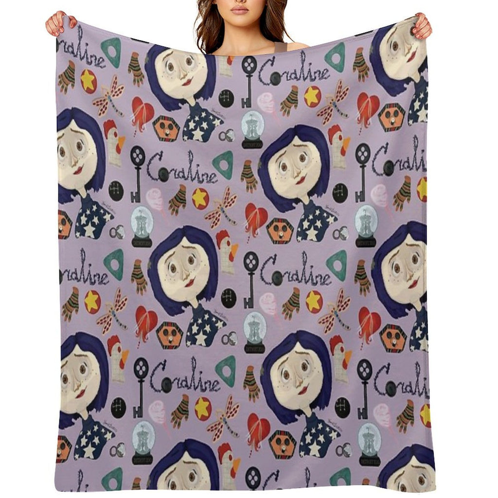 At The Pink Palace Apartments Pattern Easy Care Throw Blanket