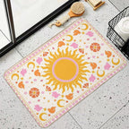Big Sun Moon Birds And Stars  Slip-Resistant Bath Mat