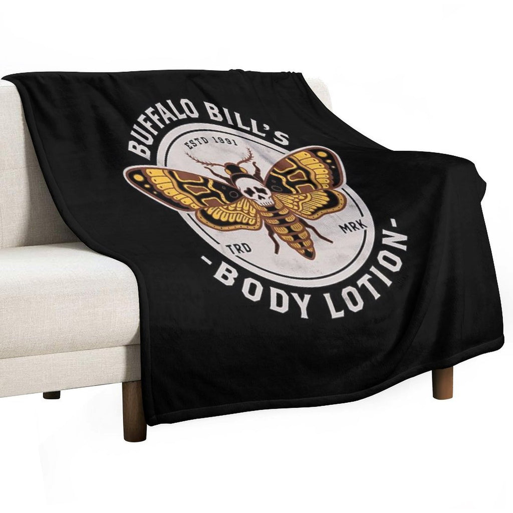 Buffalo Bill's Body Lotion - Death's Head Moth - Horror - Distressed Vintage Design Velvety-soft Throw Blanket
