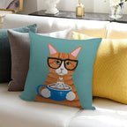Ginger Catpuccino Coffee Cat Soft High-Density Material Throw Pillow