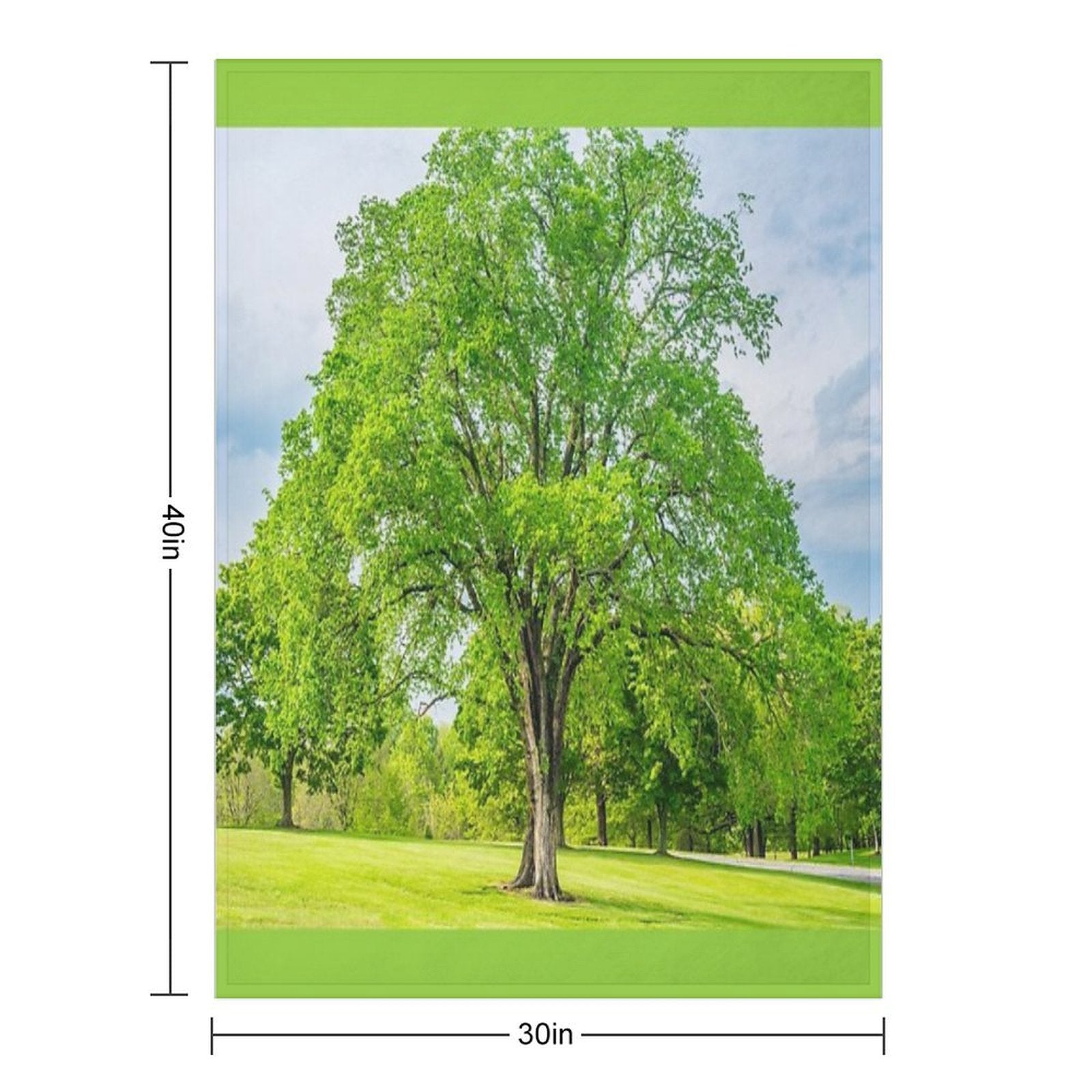 Large Elm Tree Machine-washable Throw Blanket