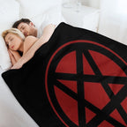 Inverted Pentagram Dark Red  Satanic All-season Throw Blanket