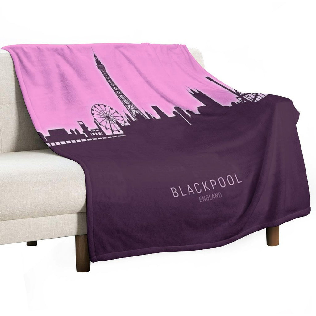 Blackpool England Skyline Machine-washable Throw Blanket