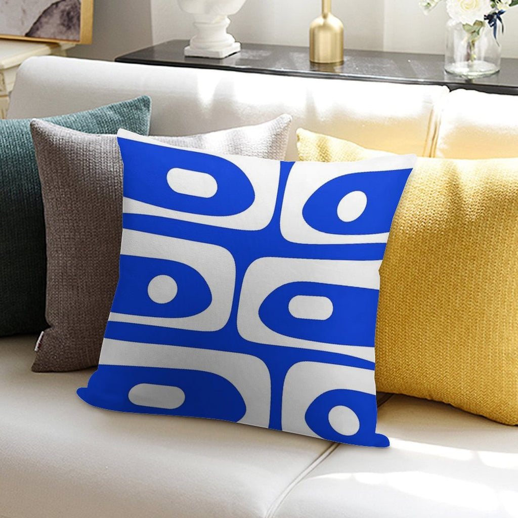 Mid Century Modern Royal Blue Piquet Bold Minimal Abstract Soft Ultra-Soft Texture Throw Pillow