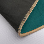 Teal White And Gold Marble Design  Non-Slip Bath Mat