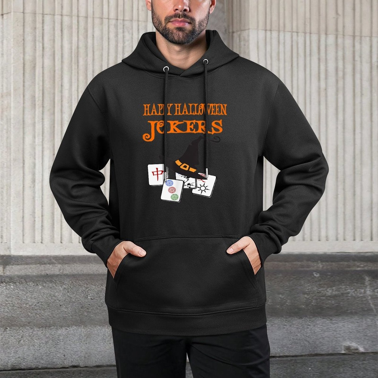 Funny Mahjong Happy Halloween Jokers Tile Game Versatile Streetwear Hoodie