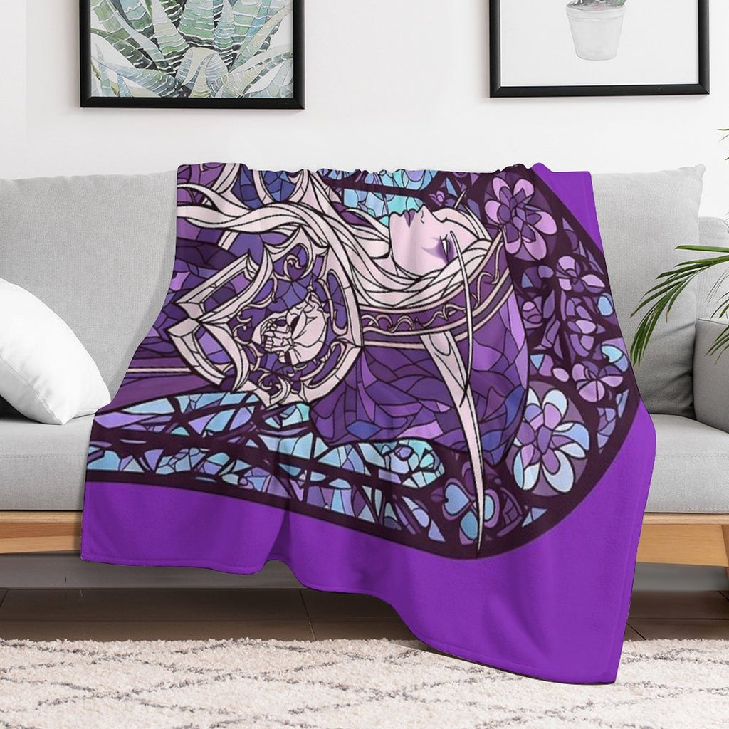 Stained Glass Sylvanas Wrinkle-free Throw Blanket