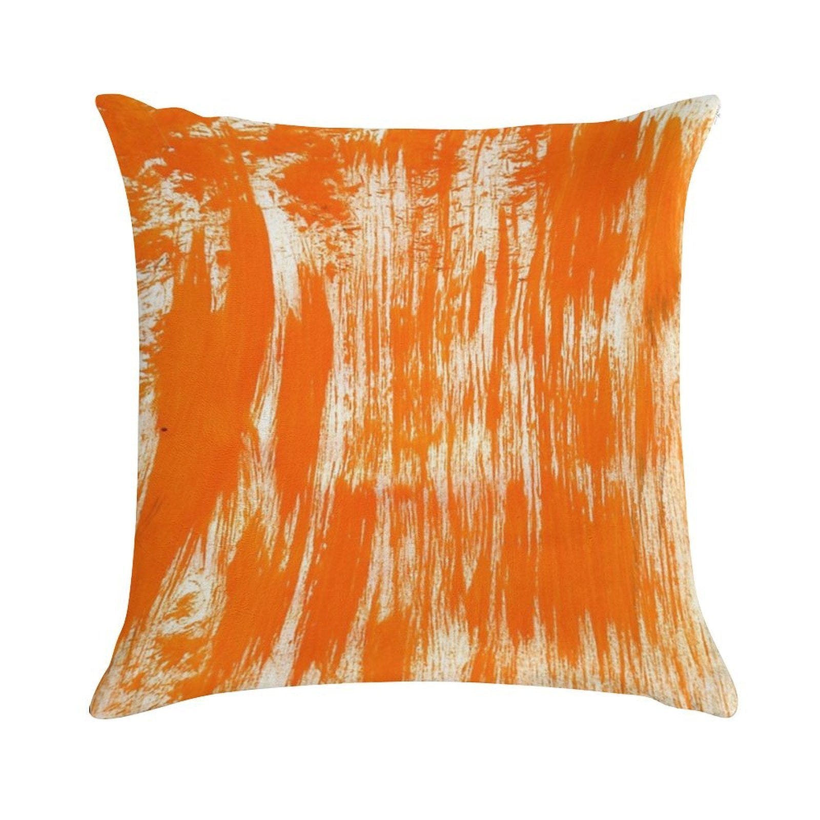 Orange Paint Brush Soft High-Density Material Throw Pillow