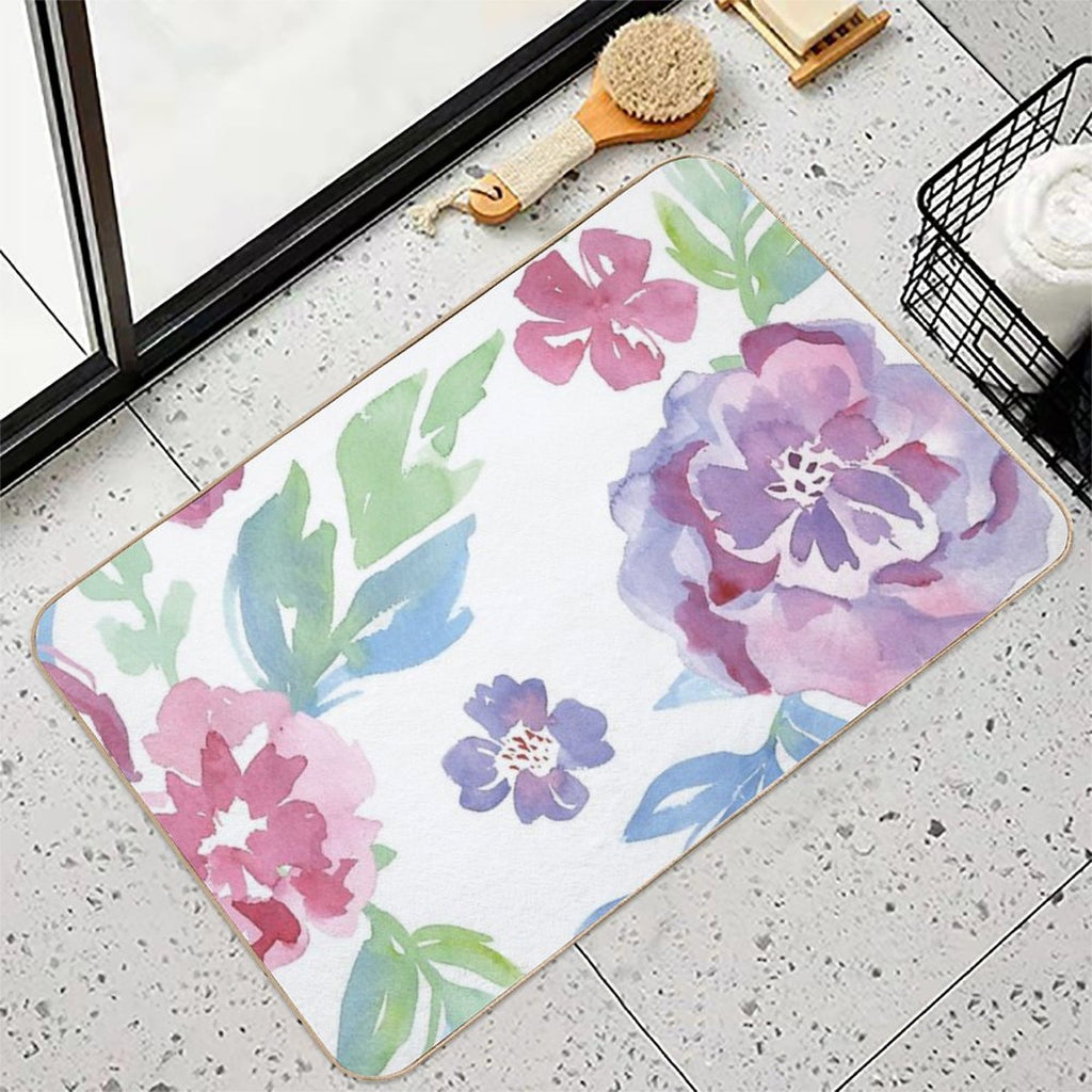 Watercolor Garden Durable Bath Mat