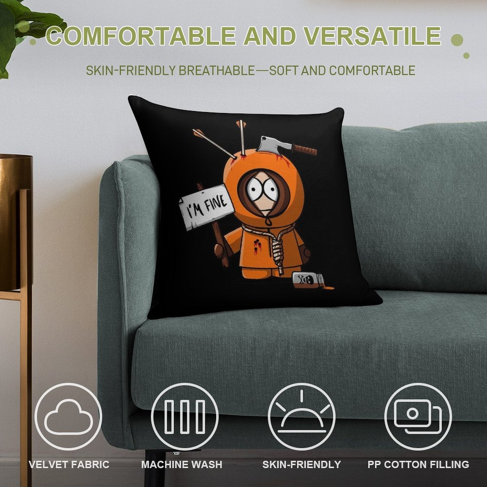 I'm Fine Soft Style Accent Throw Pillow