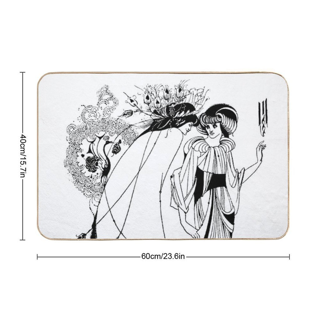 HD. The Peacock Skirt; from Salomé,  by Aubrey Beardsley  Non-Slip Bath Mat