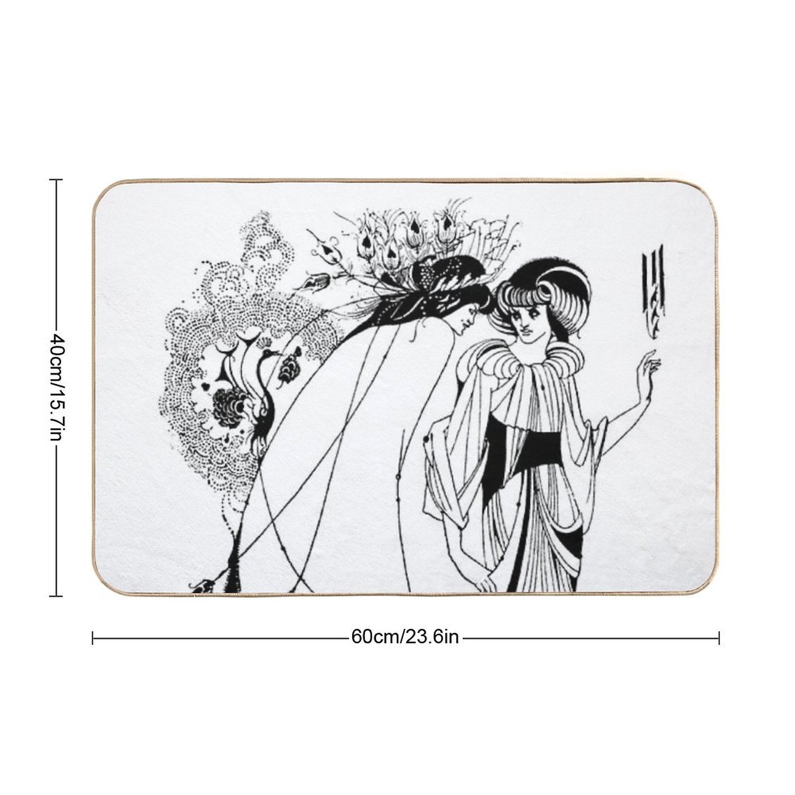 HD. The Peacock Skirt; from Salomé,  by Aubrey Beardsley  Non-Slip Bath Mat