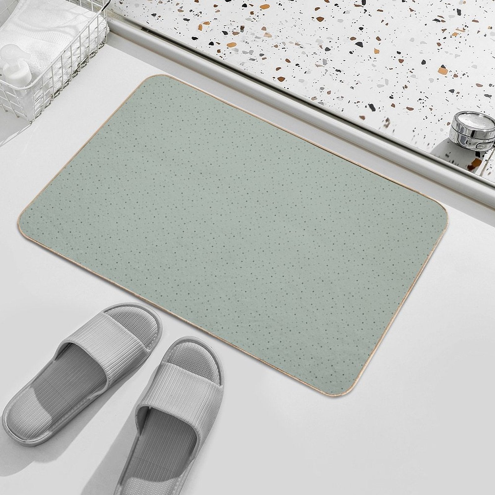 Green Stars  Easy Maintenance Bath Mat