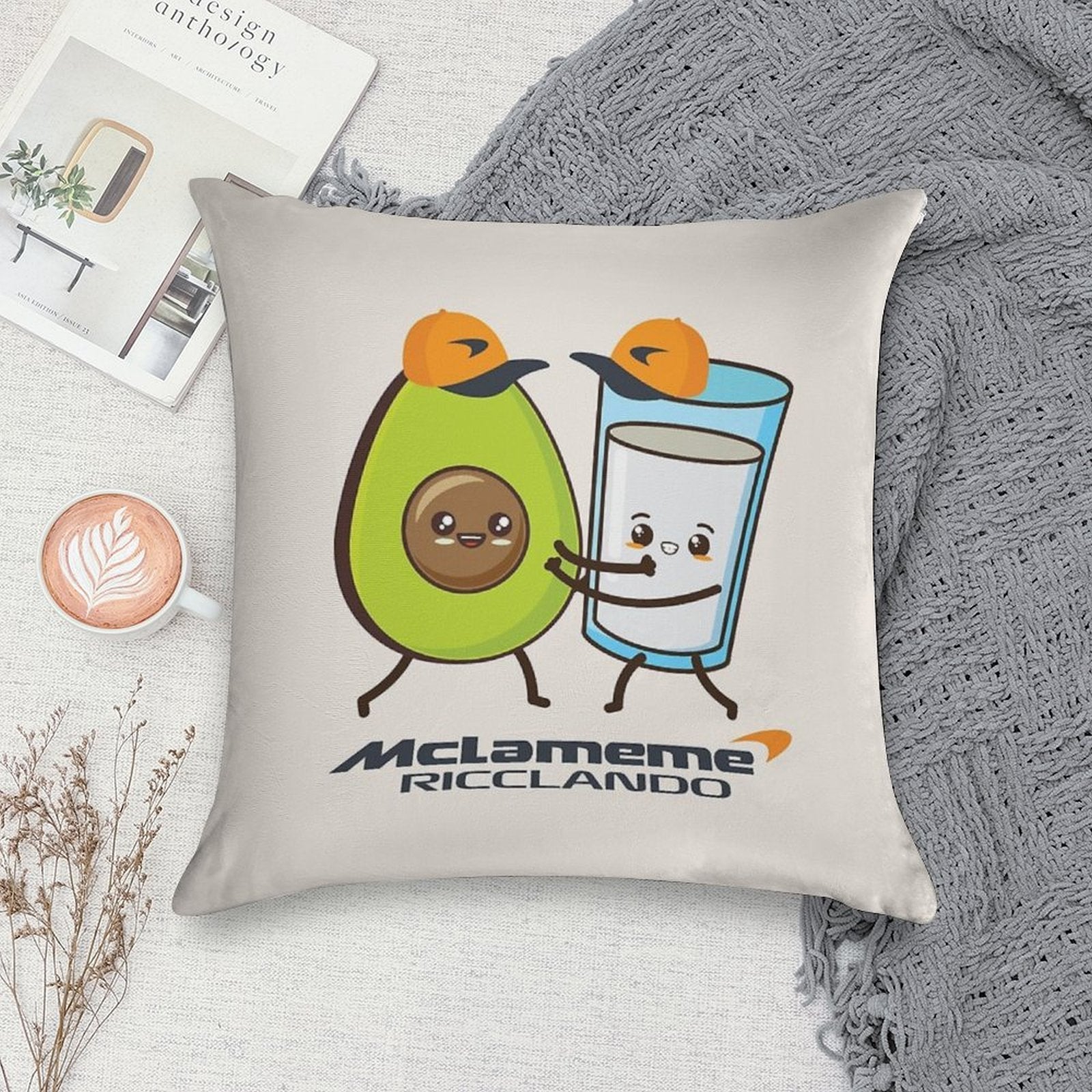 RICCIARDO NORRIS MCLAREN TEAM Soft Gift Ready Throw Pillow