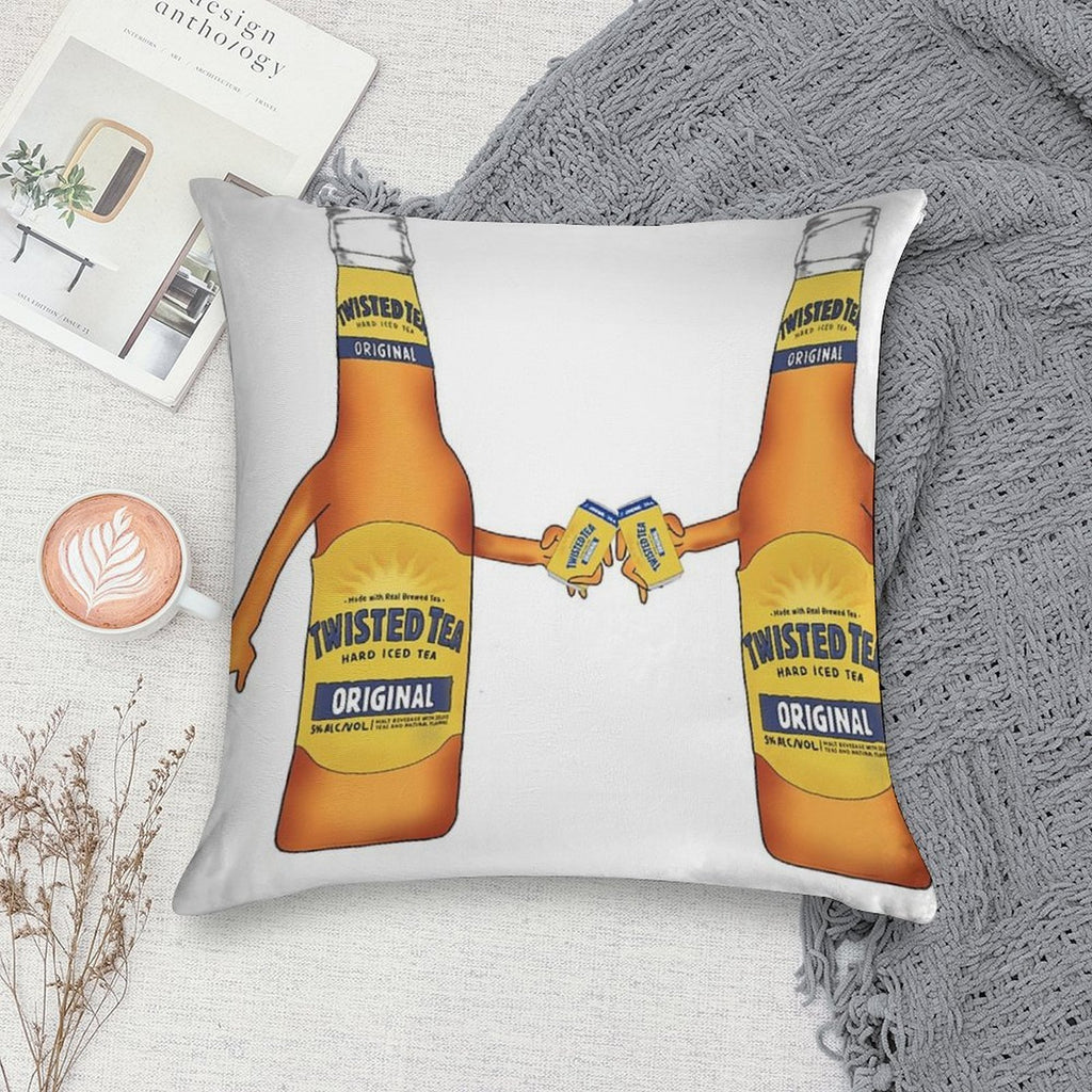 Twisted Tea Cheers Soft Shrink-Resistant Throw Pillow