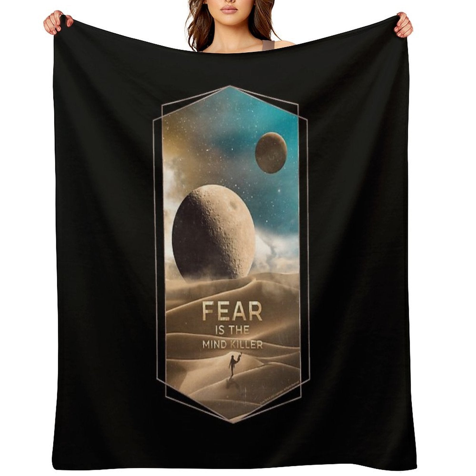 Dune Moons, Muad’Dib on Arrakis Durable Throw Blanket