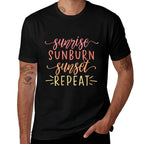Womens Sunrise Sunburn Sunset Repeat  Polyester Blend T-Shirt