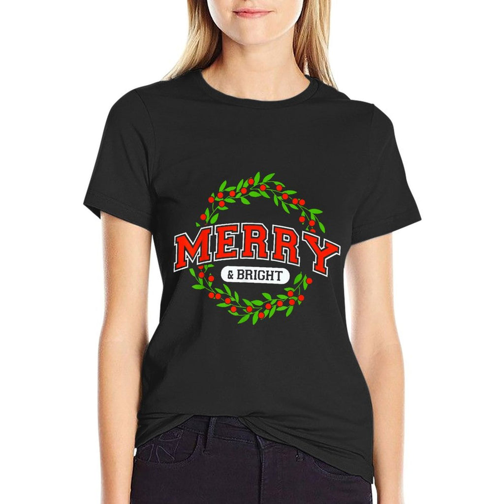 Merry And Christmas Bright Moody And Uptight Matching Couple  Summer-ready Fabric T-Shirt