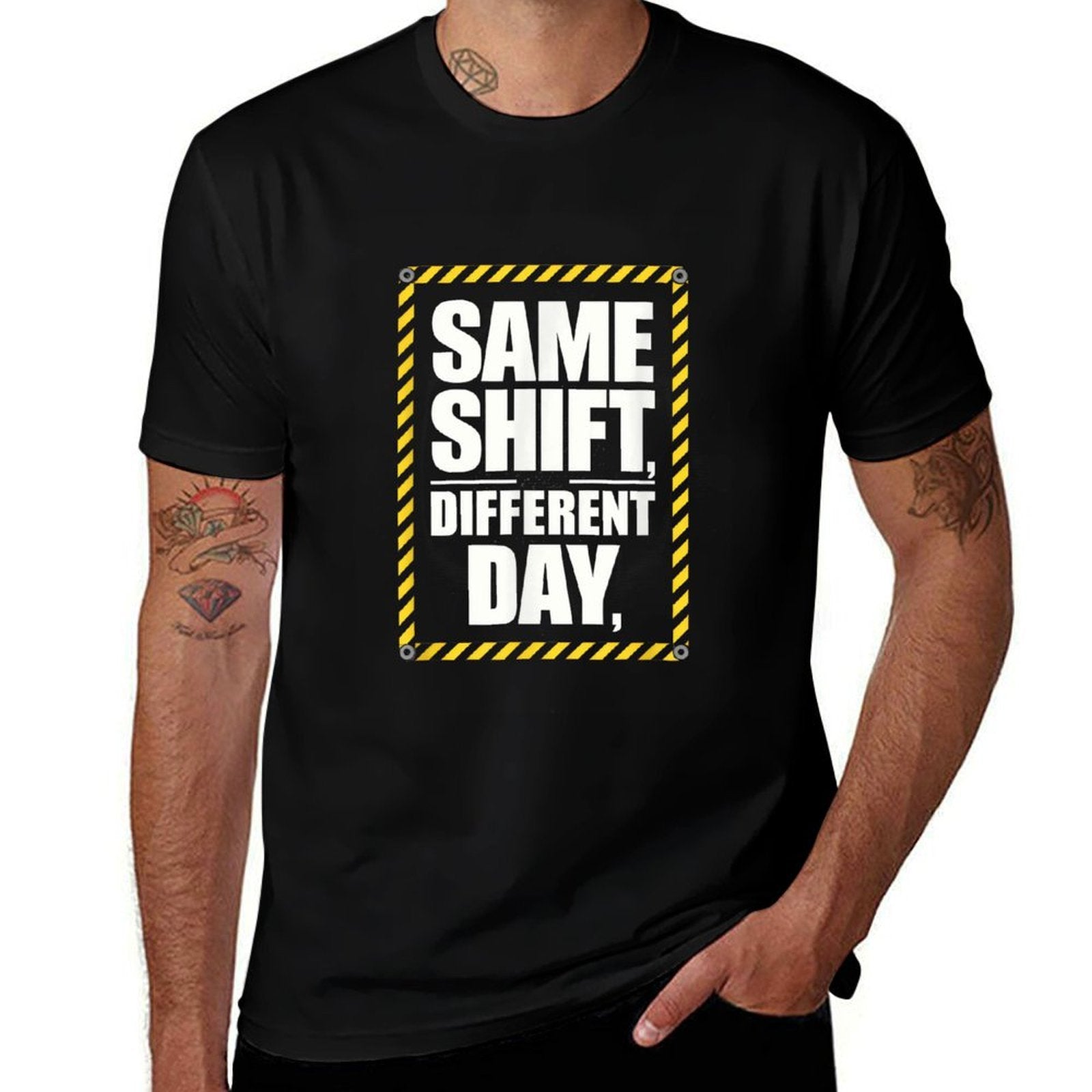 Same Shift Different Day - Factory Worker Funny Work Meme  Vintage-inspired T-Shirt