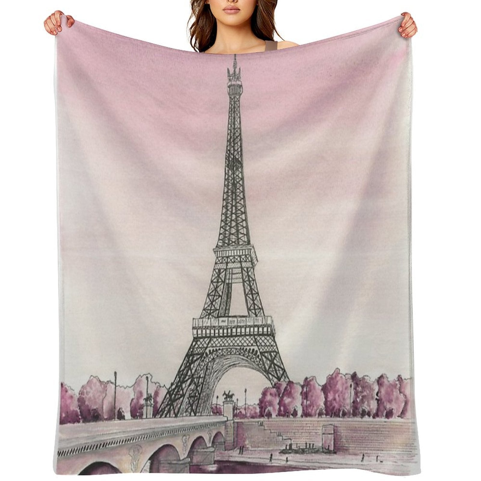 Pink Paris Eco-conscious Throw Blanket