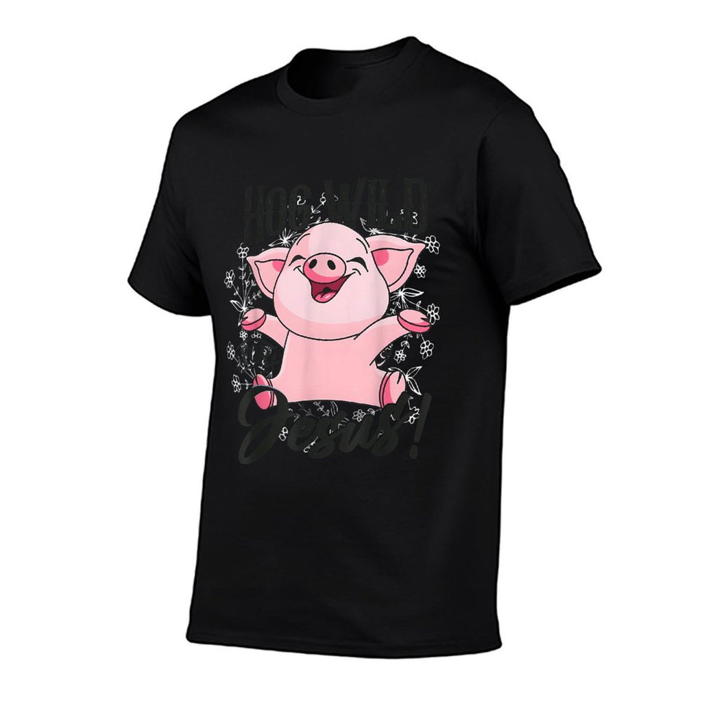 Hog Pink Funny Wild For Jesus Meme Cute Christian  Durable T-Shirt