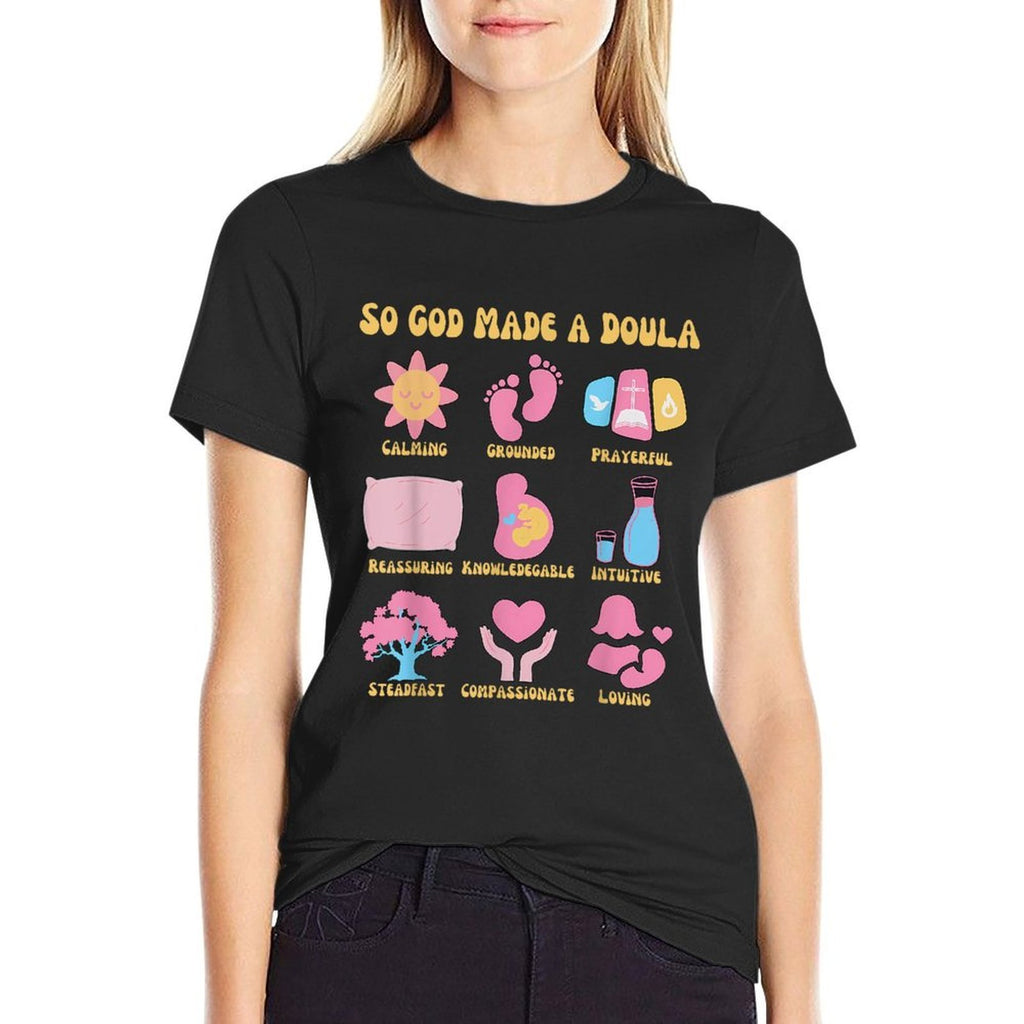 Retro Christian Doula Life Birth Worker So God Made A Doula  Vintage-inspired T-Shirt