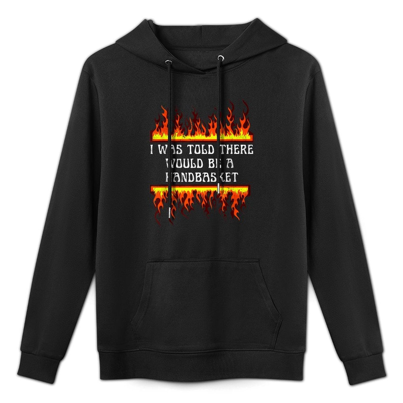 Funny To Hell In A Handbasket Meme Vintage Flames Cotton-Polyester Blend Hoodie