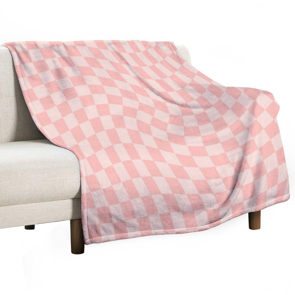 Check VII - Pink Twist Eco-conscious Throw Blanket