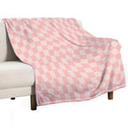 Check VII - Pink Twist Eco-conscious Throw Blanket