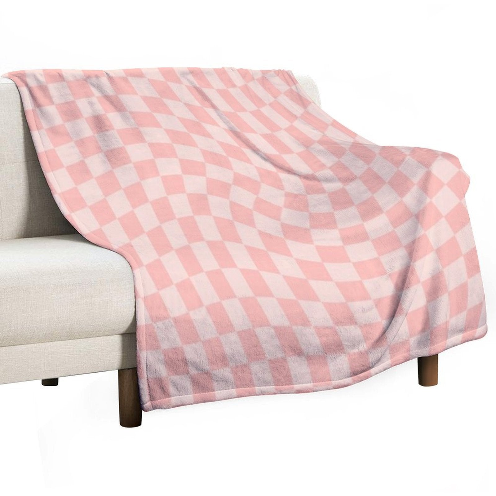 Check VII - Pink Twist Eco-conscious Throw Blanket