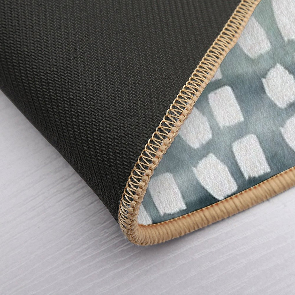 Blue Oil Squares Durable Bath Mat