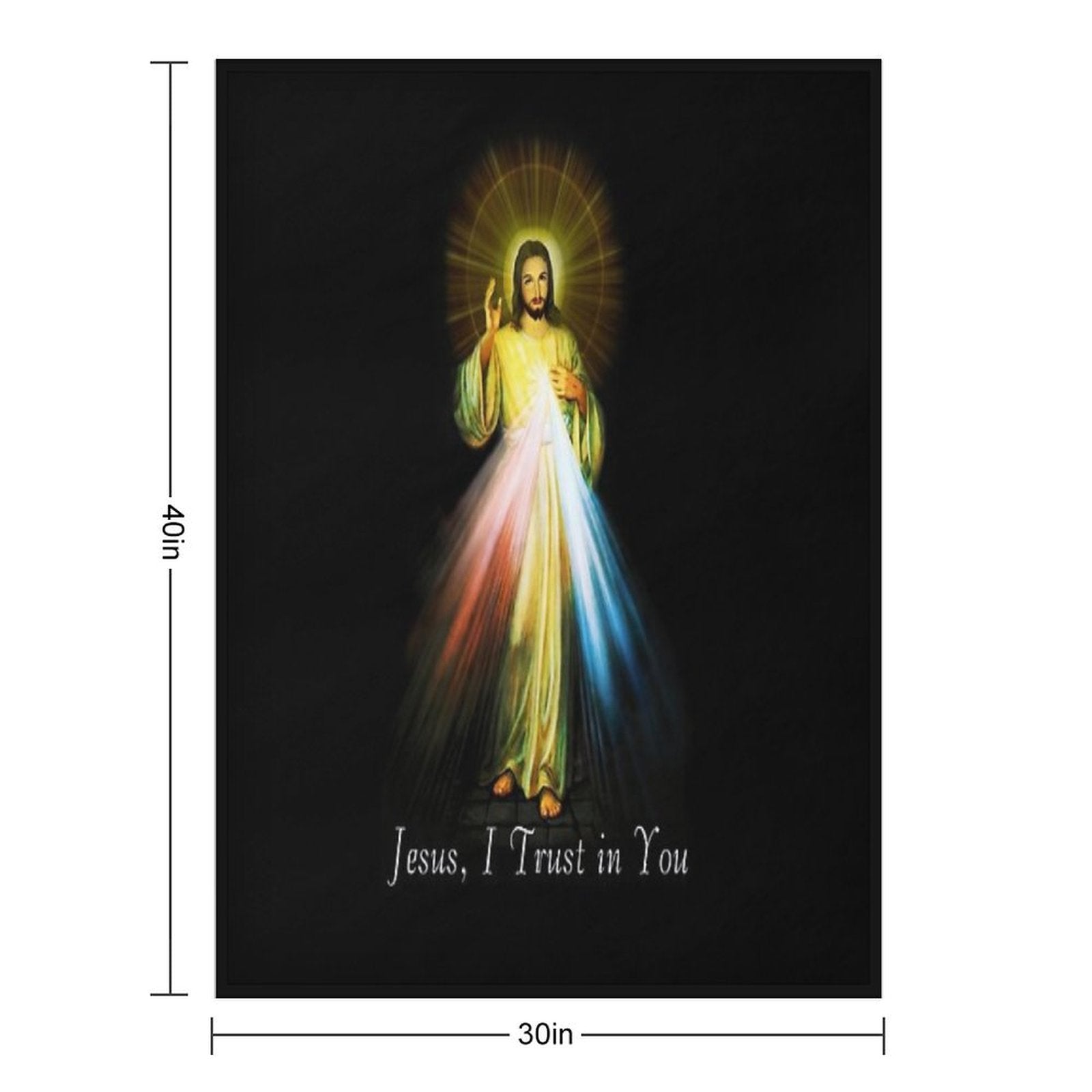 Jesus Divine Mercy Faustina Sacred Heart Catholic Velvety-soft Throw Blanket