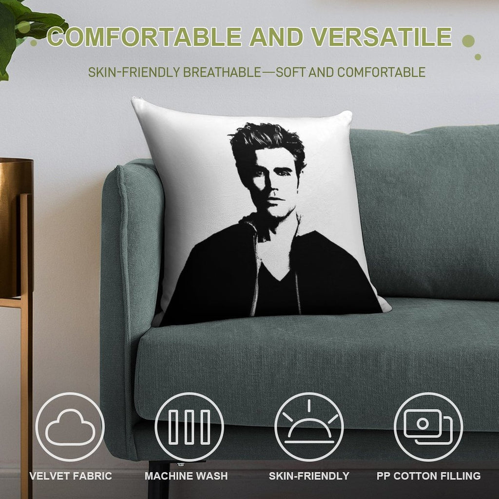 Paul Wesley Felt Soft Bedroom Essential Throw Pillow