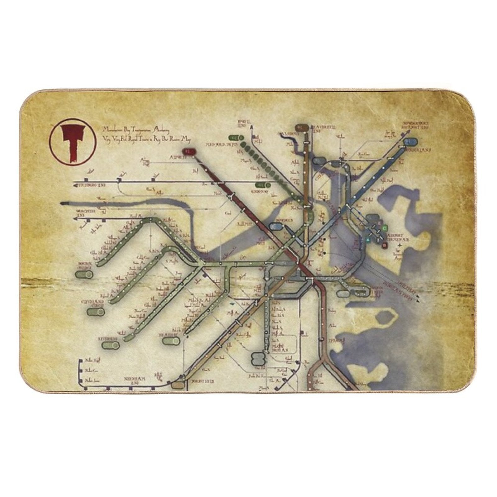 An Ancient T Map  Toxin-Free Bath Mat