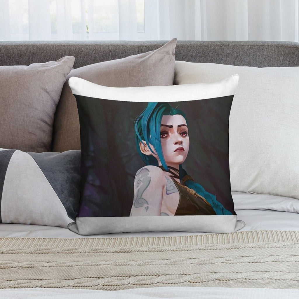 Jinx - Arcane Soft Hidden Zipper Throw Pillow