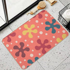 Pretty Mid Century Modern Floral Pattern 849  Odorless Bath Mat