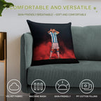 Leo Messi Celebration Vs Netherlands Soft Reinforced Edging Throw Pillow