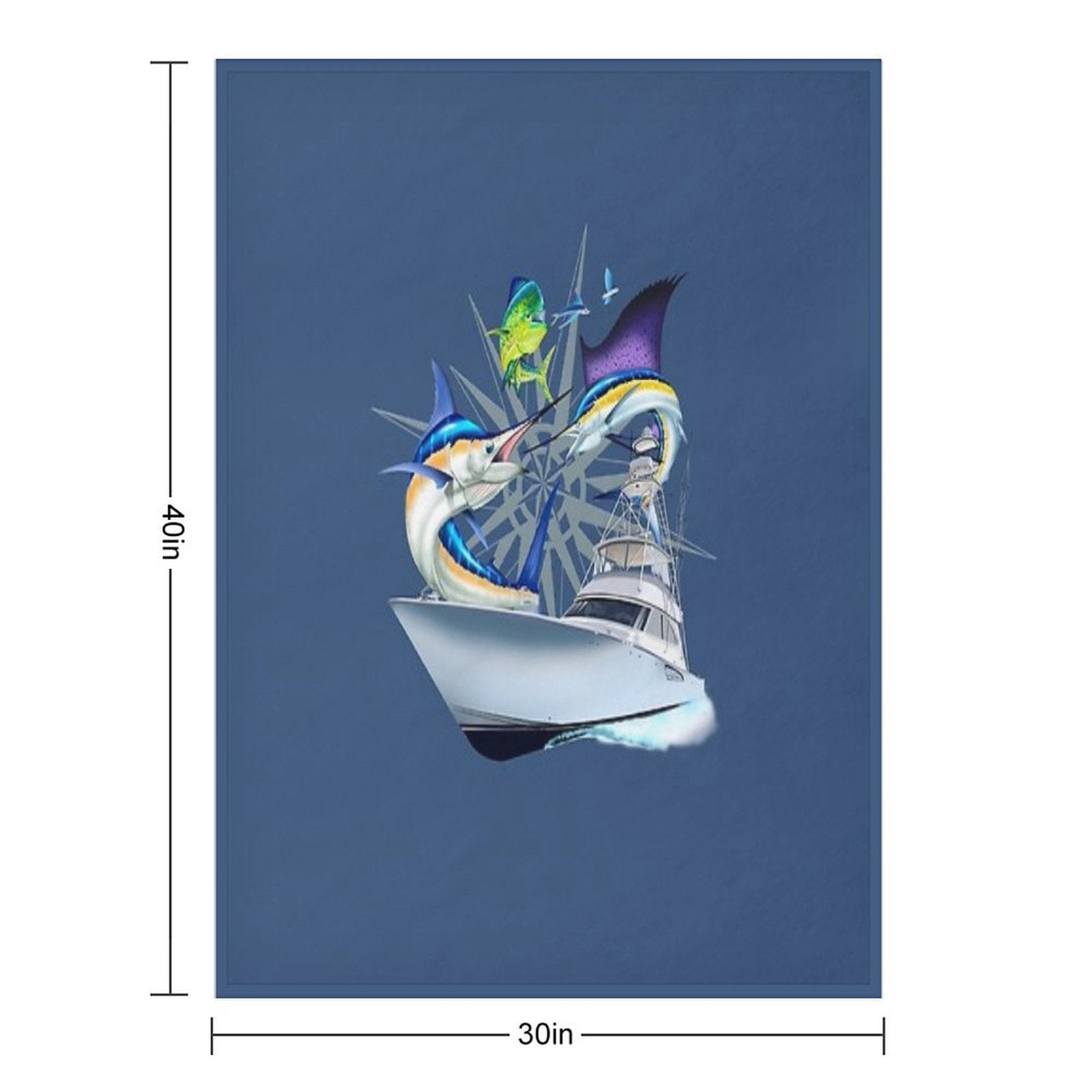Offshore Billfish - Blue Marlin, Sailfish, Mahi Mahi, Viking Yacht Anti-pilling Throw Blanket