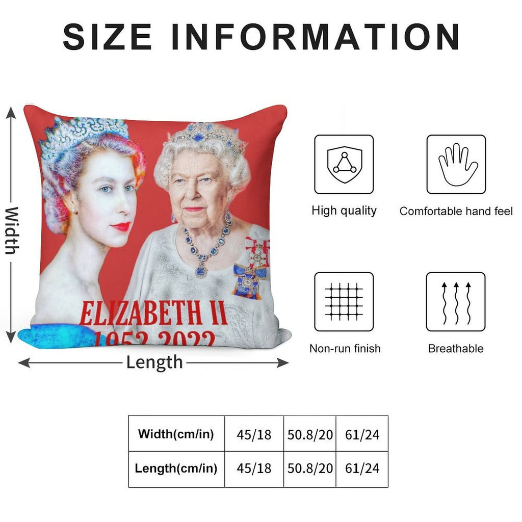 Elizabeth II Platinum Jubilee Soft Multiple Sizes Throw Pillow