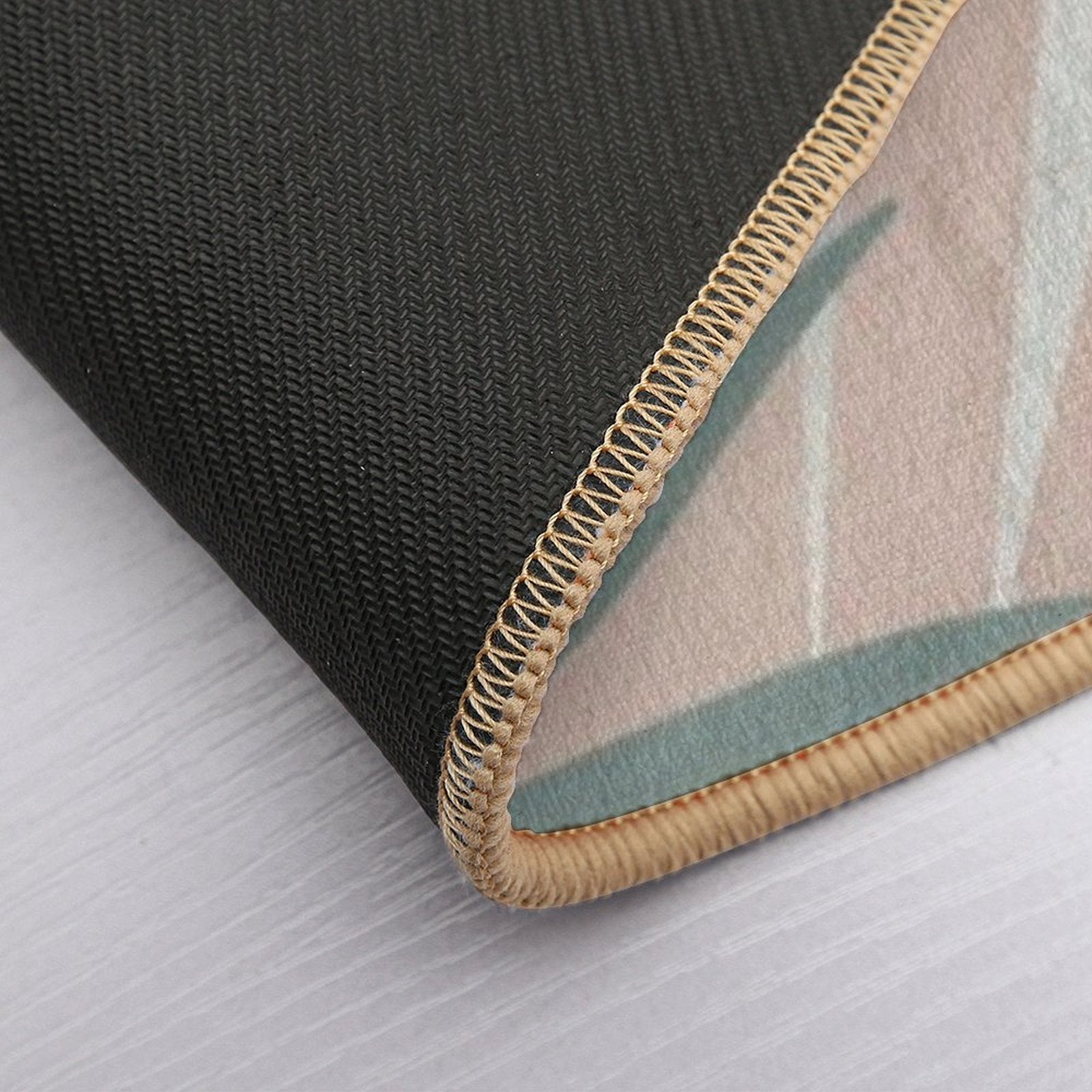 Green And Pink Palm Plant And Monstera Leaf Boho Illustration #1  Long-Lasting Bath Mat