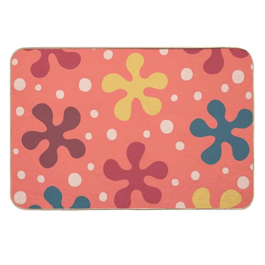 Pretty Mid Century Modern Floral Pattern 849  Odorless Bath Mat