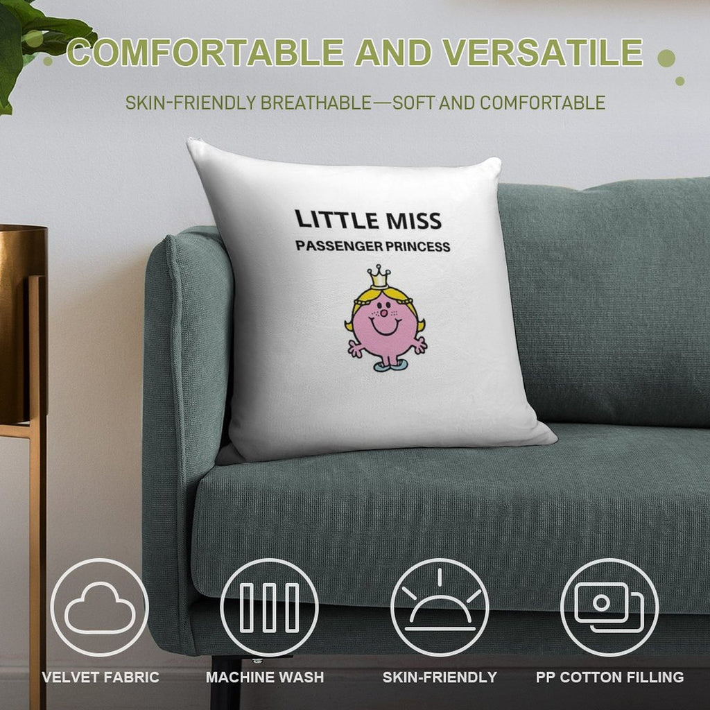 Little Miss Passenger Princess Soft Bedroom Essential Throw Pillow