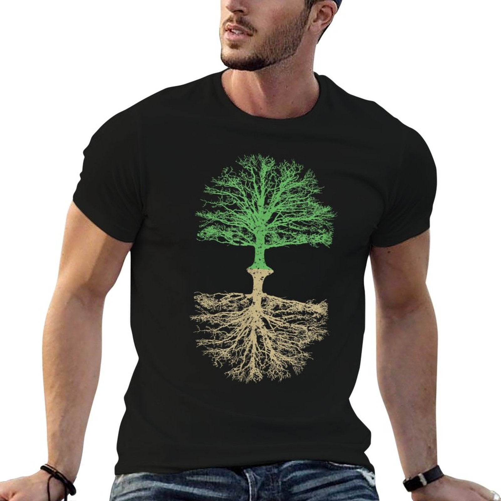 Trees And Roots Outdoor Camping Reflection Nature Comfortable T-Shirt