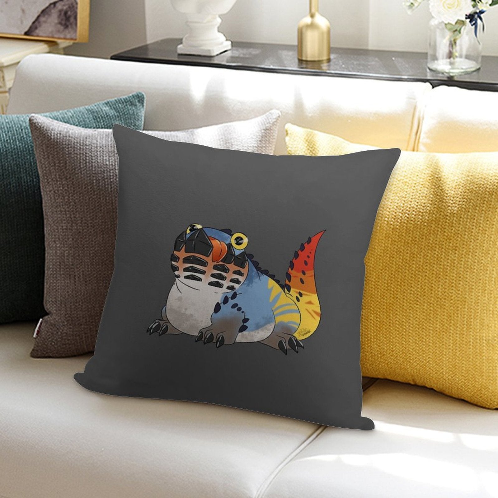 Monster Hunter World Dodogama Soft Short Plush Fabric Throw Pillow