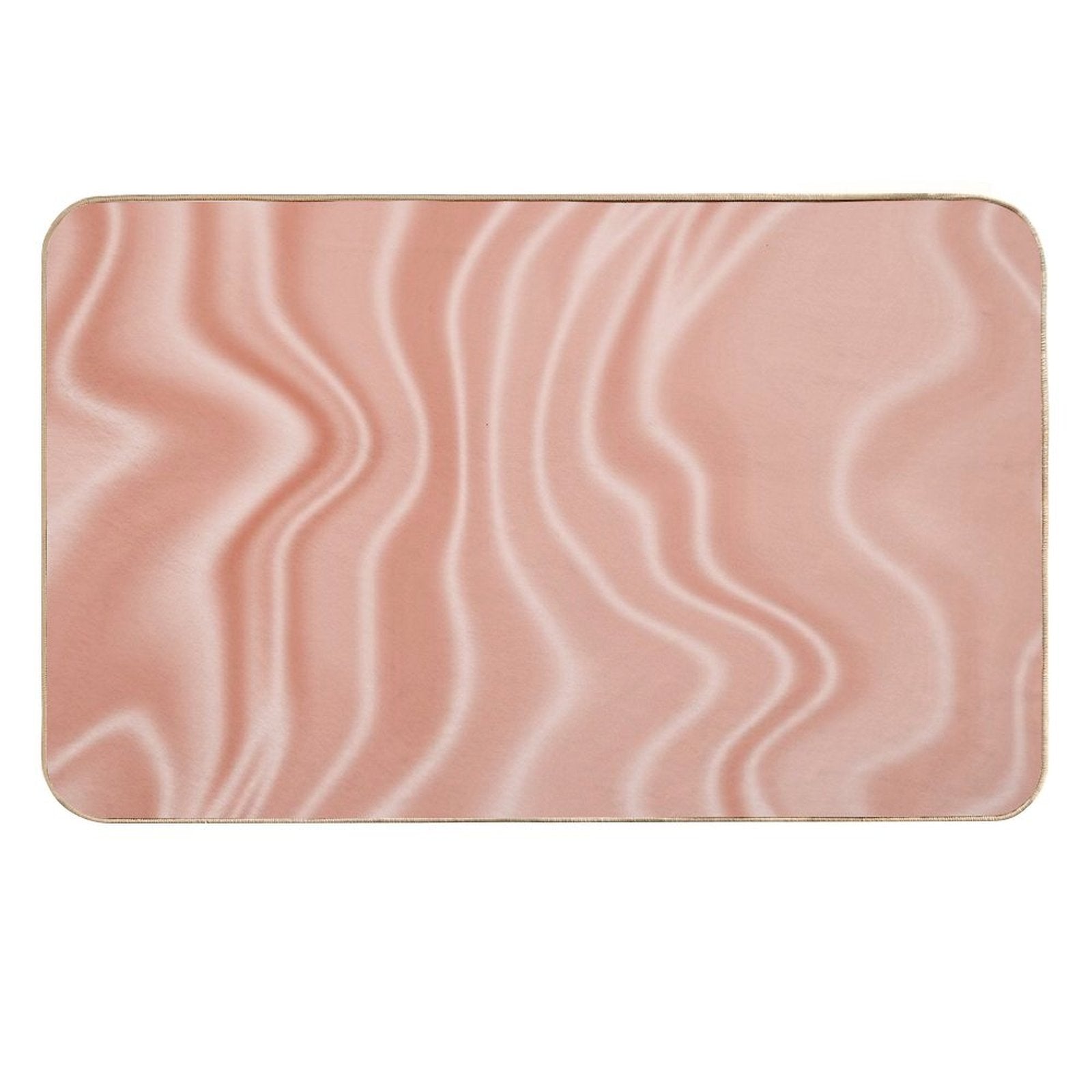 Blush SilkSatin Effect Pink  Slip-Resistant Bath Mat