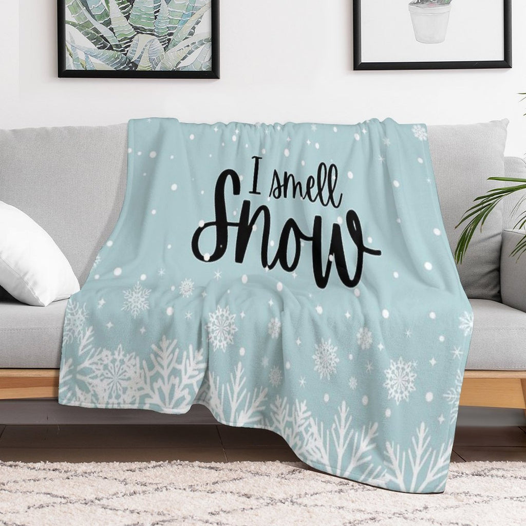 I Smell Snow Wrinkle-free Throw Blanket