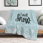 I Smell Snow Wrinkle-free Throw Blanket