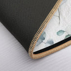 Floral Trailing Eucalyptus in Soft Greens Plants Leaves  Eco-Friendly Bath Mat