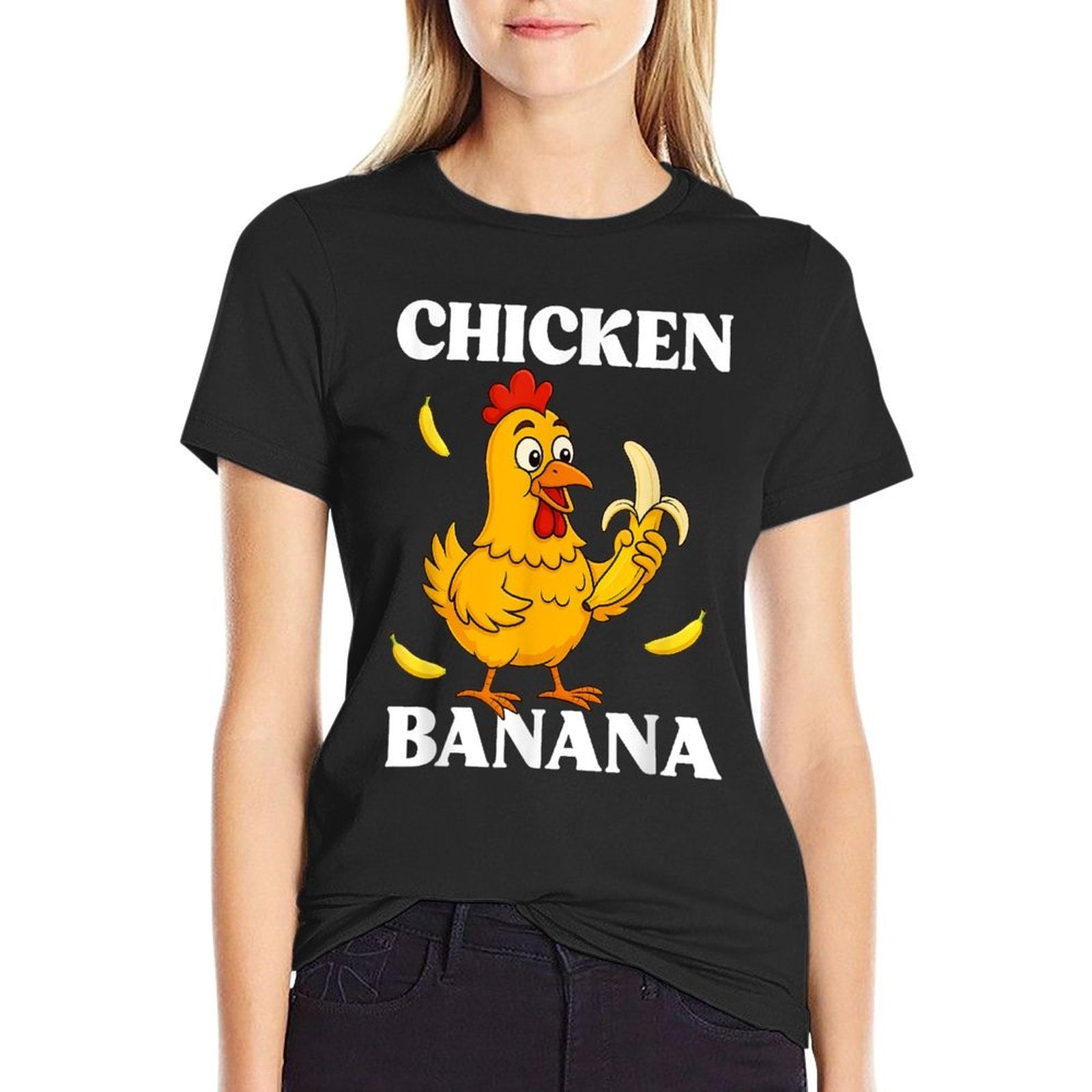 Chicken Banana Meme Cartoon Humor  Tagless Design T-Shirt