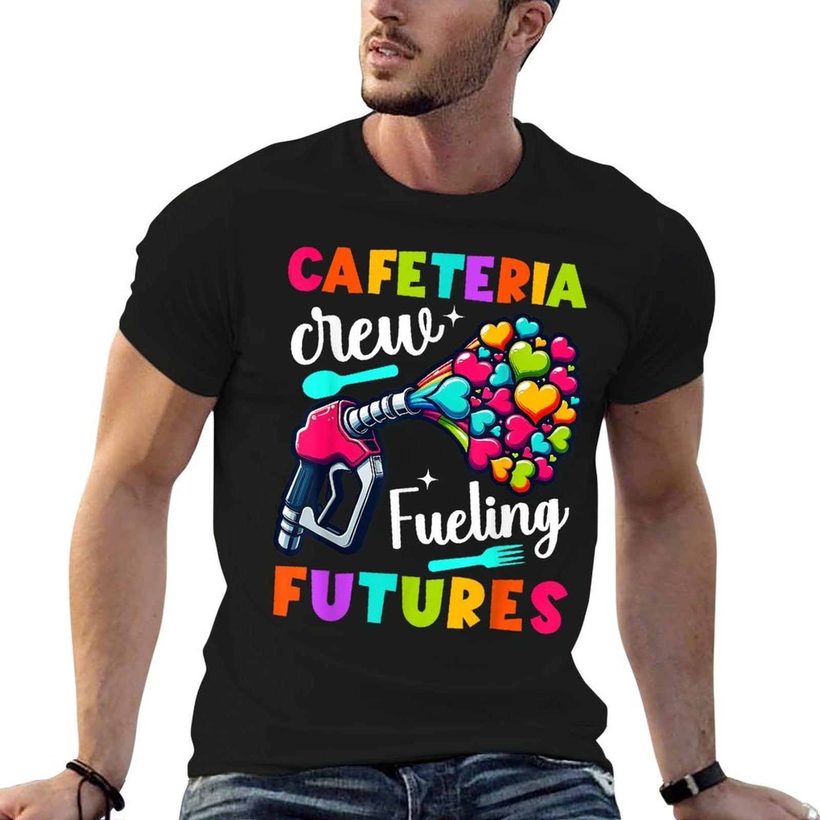 School Lunch Lady Squad A Food Fueling Future Cafeteria Crew  Polyester Blend T-Shirt